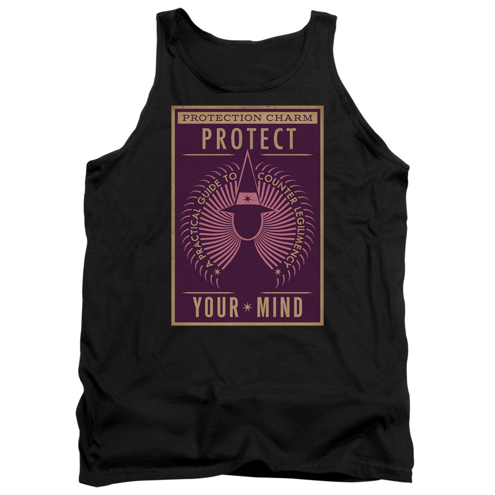 WB237-TK-2 Fantastic Beasts Protect Your Mind Adult Tank Top, Black - Medium