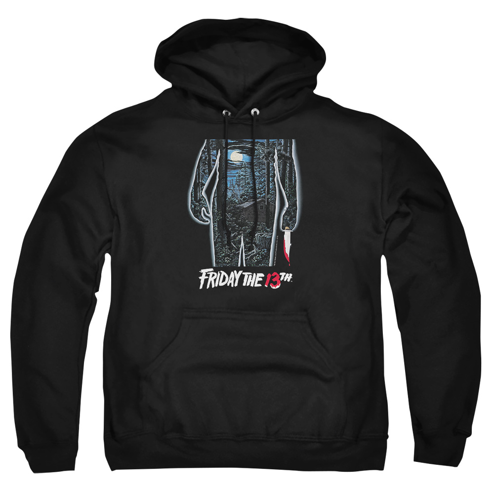 WBM620-AFTH-2 Friday The 13th Poster Adult Pullover Hoodie, Black - Medium