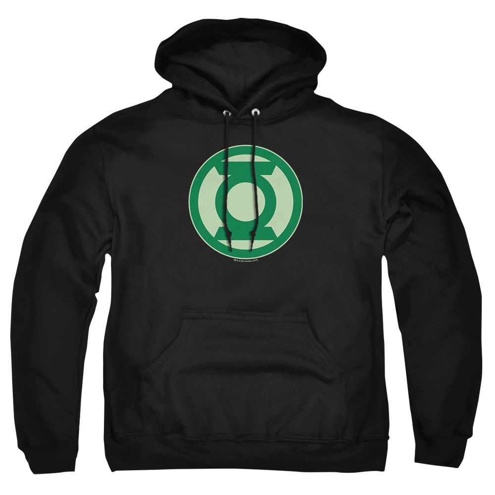 GL265-AFTH-7 Green Lantern Symbol Adult Pullover Hoodie, Black - 4X