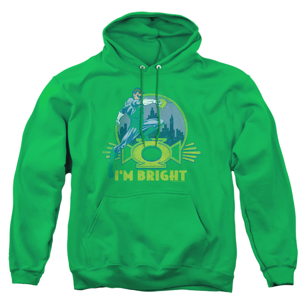 GL357-AFTH-2 Green Lantern Im Bright Adult Pullover Hoodie, Kelly Green - Medium