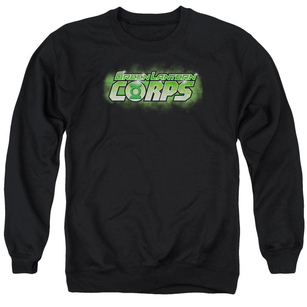 GL388-AS-2 Green Lantern Corps Title Adult Crewneck Sweatshirt, Black - Medium