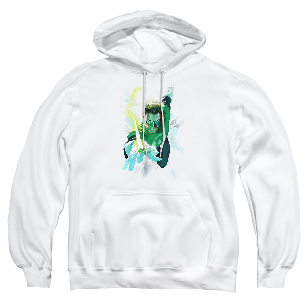 GL389-AFTH-5 Green Lantern Clouds Adult Pullover Hoodie, White - 2X