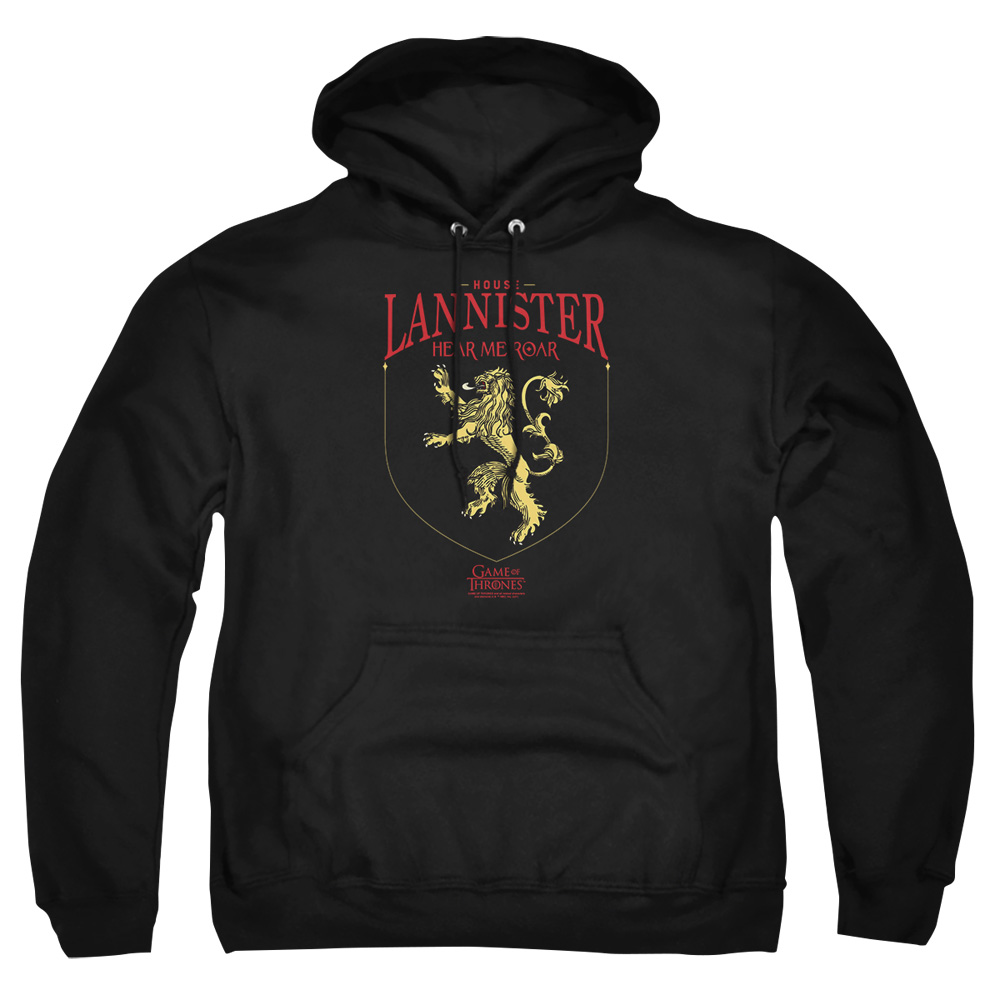 GOT170-AFTH-8 Game of Thrones House Lannister Sigil Adult Pullover Hoodie, Black - 5X