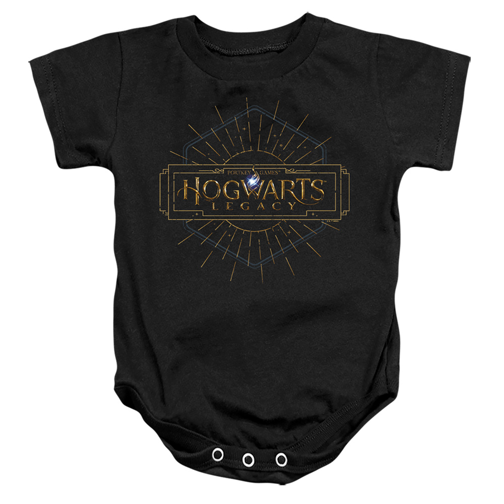 HP10009-SS-4 Hogwarts Legacy Full Color Logo Infant Snapsuit, Black - Extra Large - 24 Month