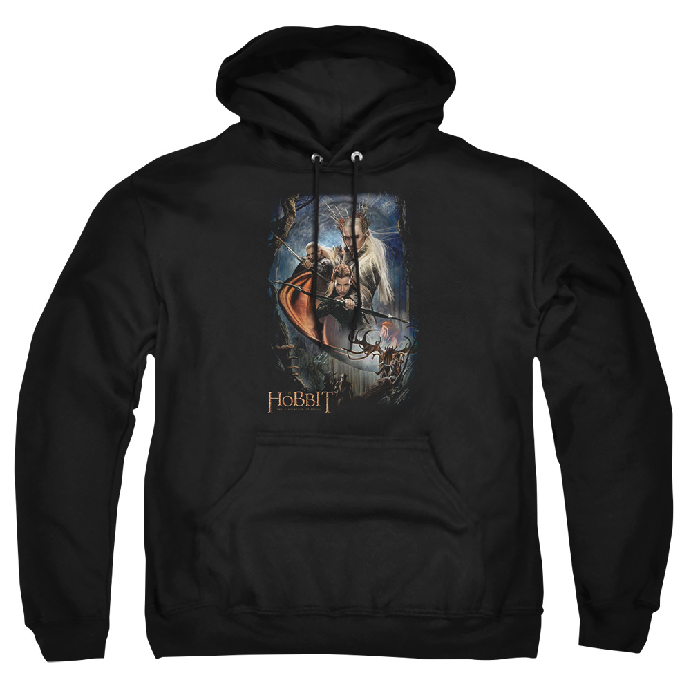HOB2010-AFTH-8 Hobbit Thranduils Realm Adult Pullover Hoodie, Black - 5X