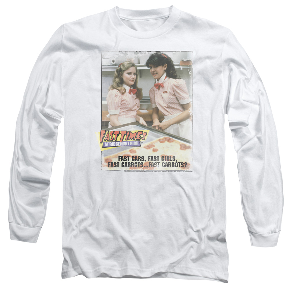 UNI160-AL-4 Fast Times Ridgemont High Fast Carrots Adult Long Sleeve T-Shirt, White - Extra Large