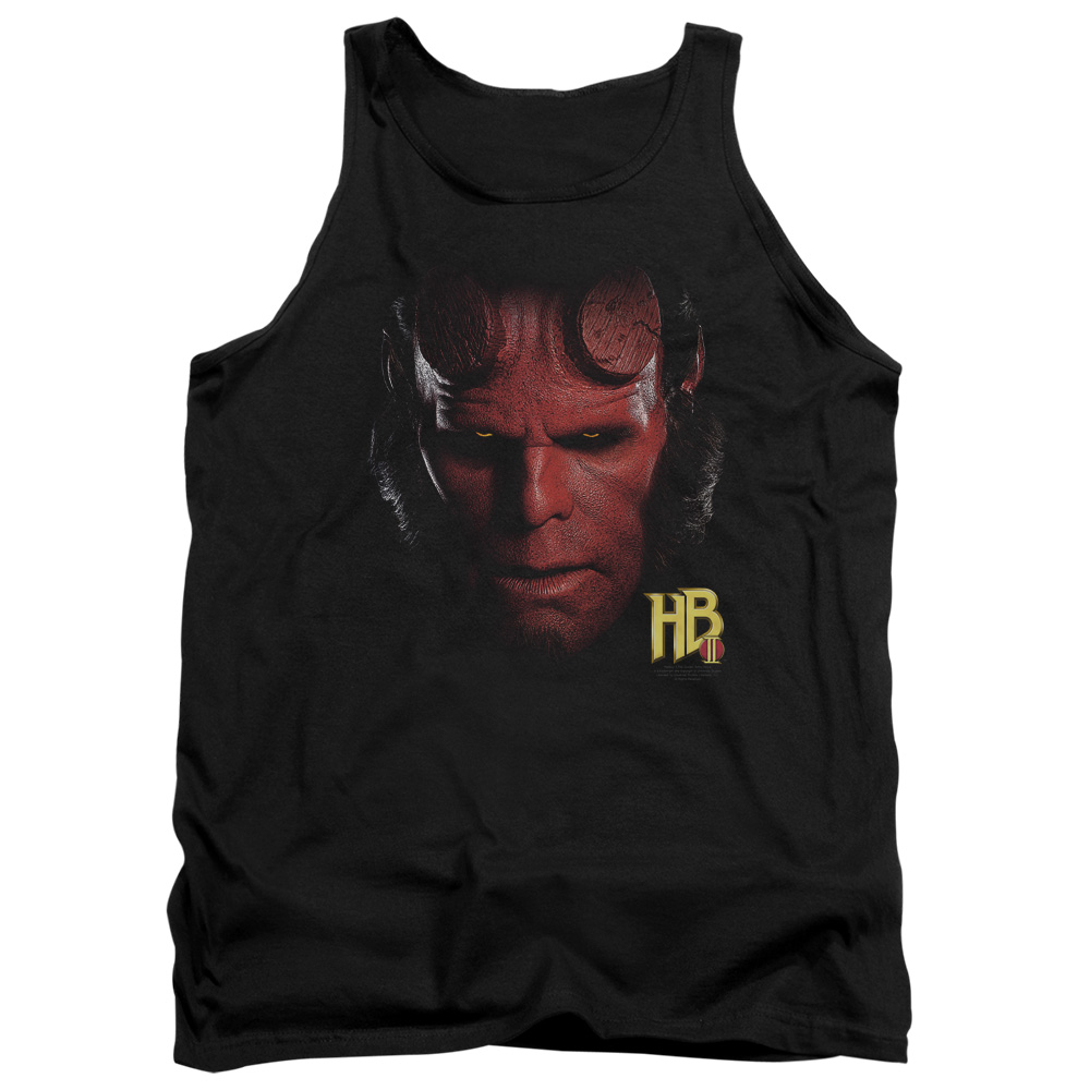 UNI162-TK-4 Hellboy II Head Adult Tank Top, Black - Extra Large