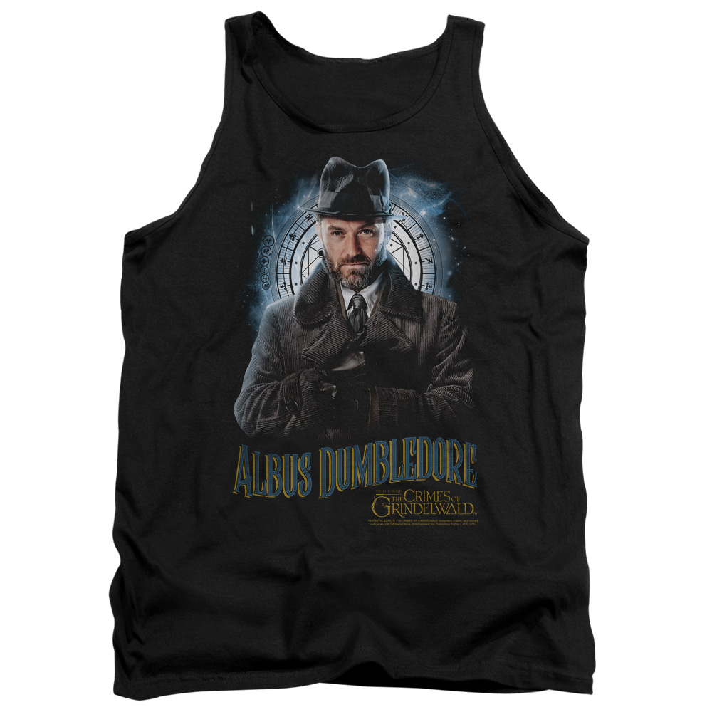 WB288-TK-2 Fantastic Beasts 2 Dumbledore Adult Tank Top, Black - Medium