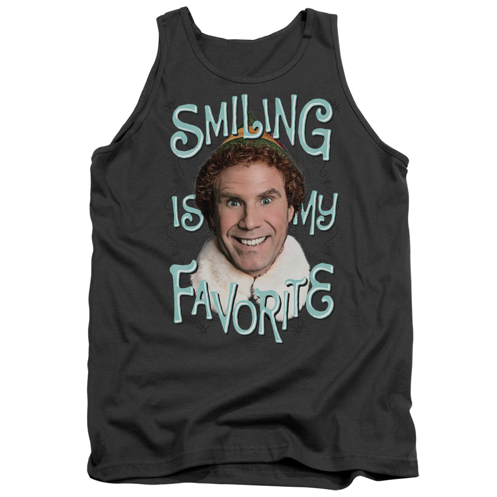WBM645-TK-2 ELF Smiling Adult Tank Top, Charcoal - Medium