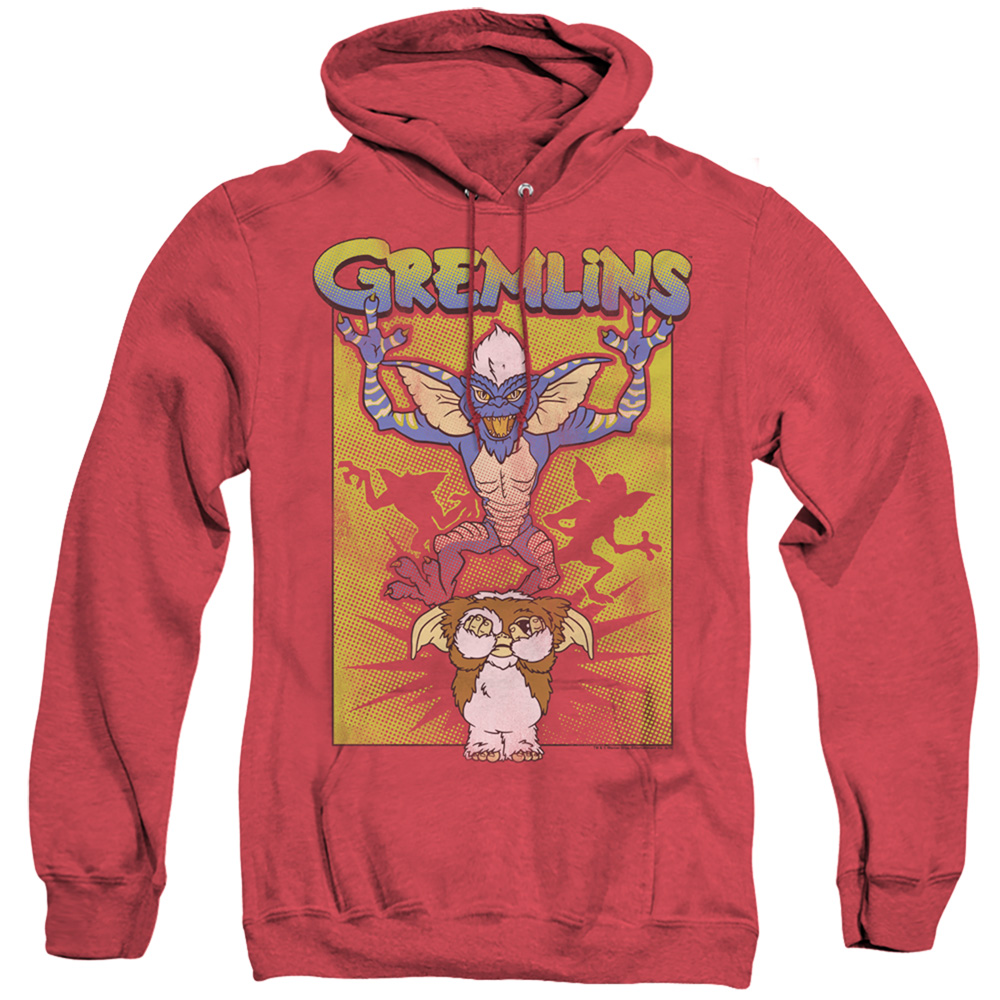WBM864-AHH-2 Gremlins Be Afraid Adult Heather Hoodie, Red - Medium