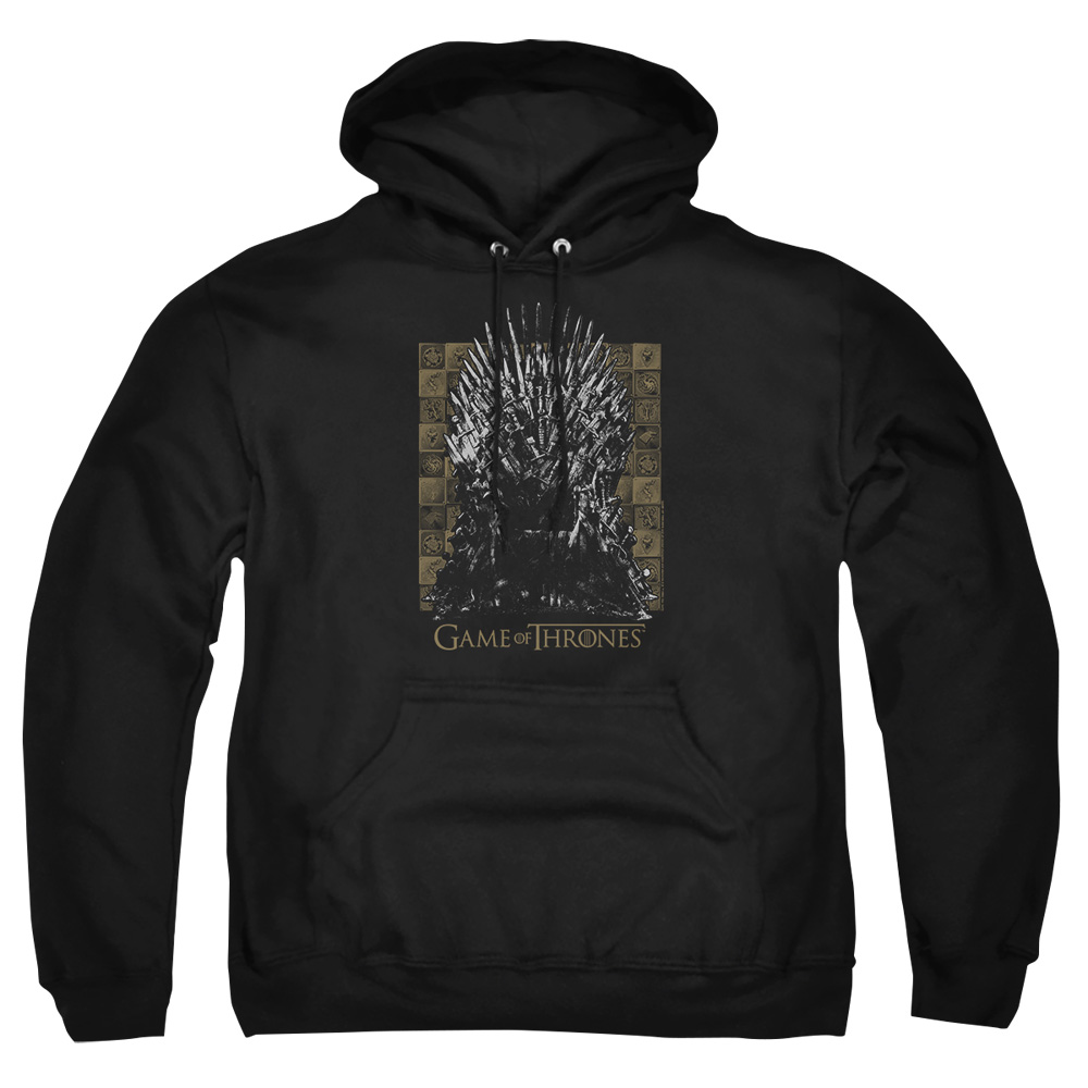 GOT100-AFTH-3 Game of Thrones Iron Throne Adult Pullover Hoodie, Black - Large