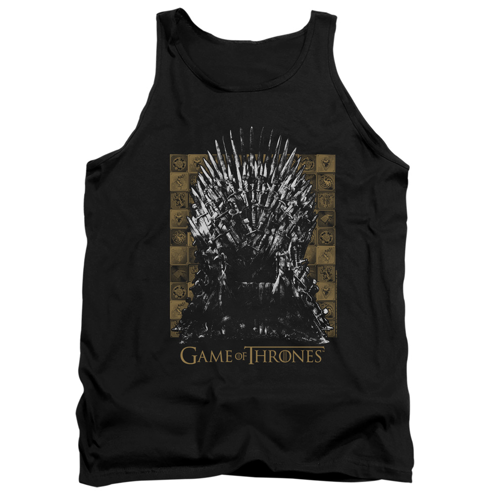 GOT100-TK-5 Game of Thrones Iron Throne Adult Tank Top, Black - 2X