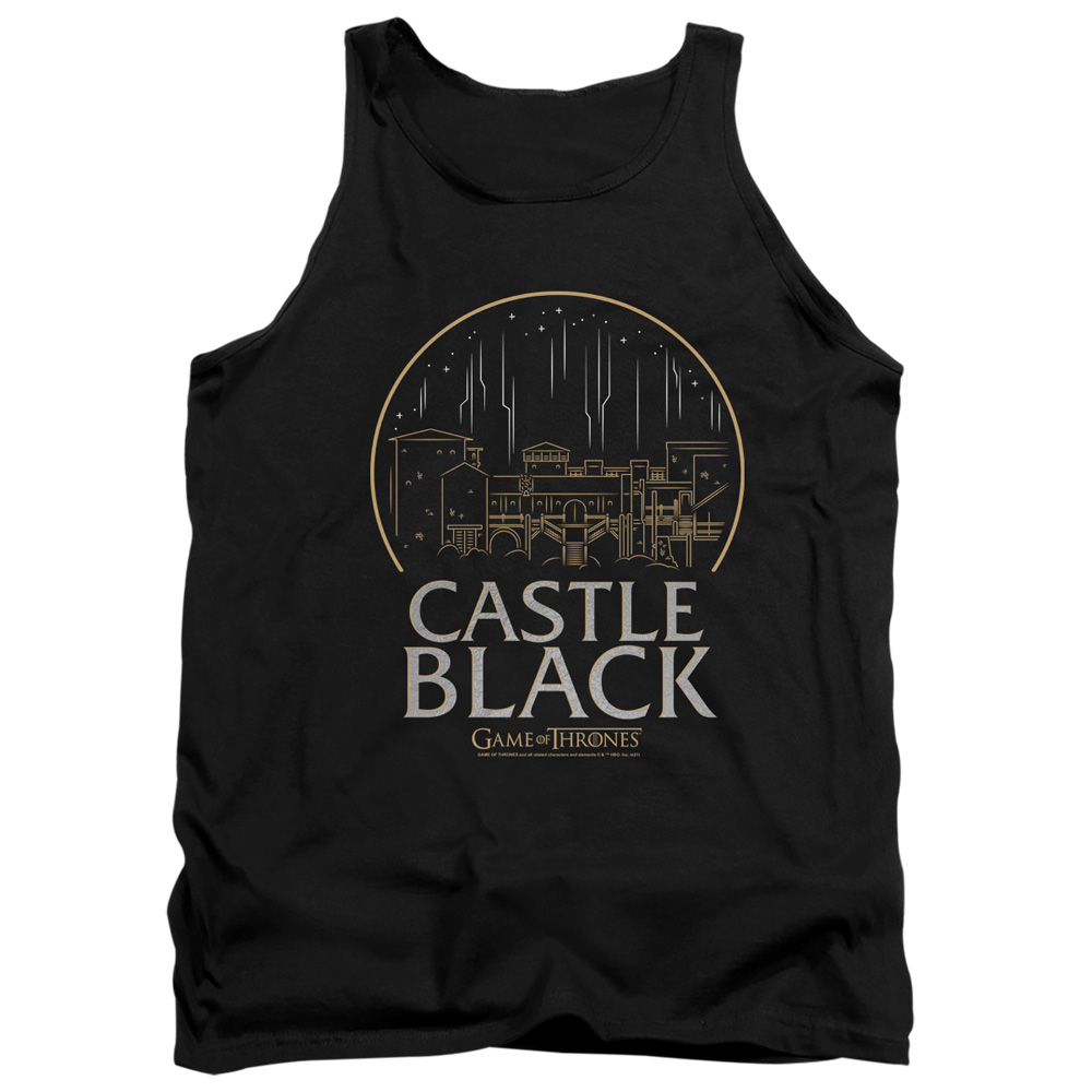 GOT121-TK-4 Game of Thrones Castle Adult Tank Top, Black - Extra Large