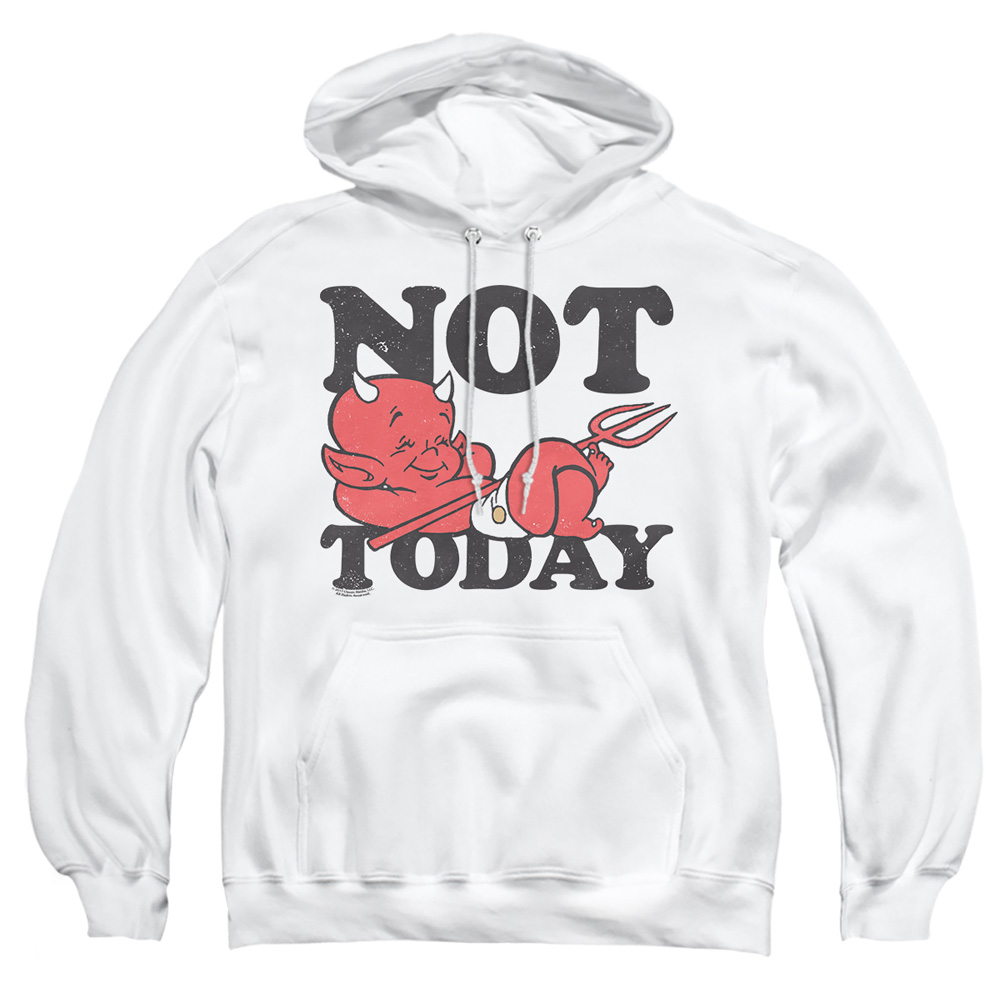 DRM345-AFTH-1 Hot Stuff Not Today Adult Pullover Hoodie, White - Small