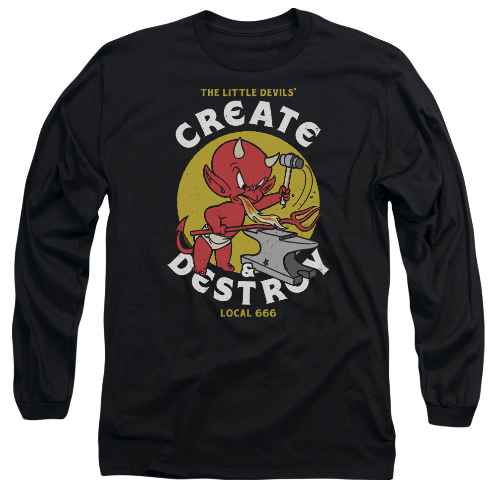 DRM344-AL-5 Hot Stuff Local Devils Adult Long Sleeve T-Shirt, Black - 2X