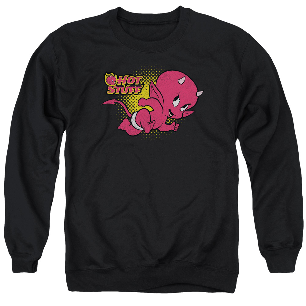 DRM140-AS-6 Hot Stuff Little Devil Adult Crewneck Sweatshirt, Black - 3X