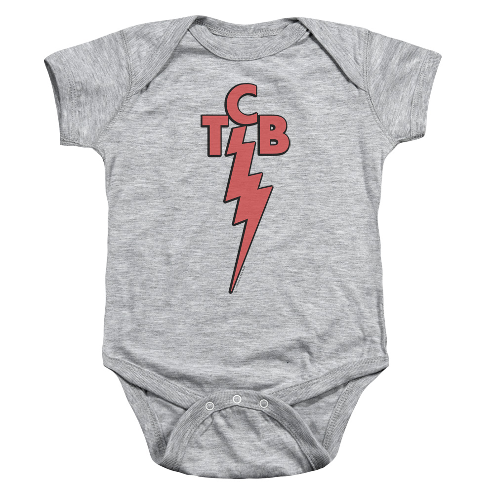 ELV165-SS-4 Elvis Presley TCB Infant Snapsuit, Athletic Heather - Extra Large - 24 Month