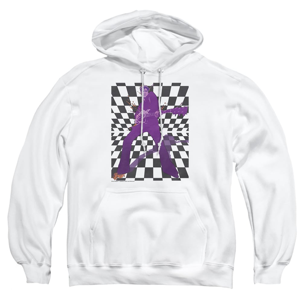 ELV595-AFTH-4 Elvis Presley Lets Rock Adult Pullover Hoodie, White - Extra Large