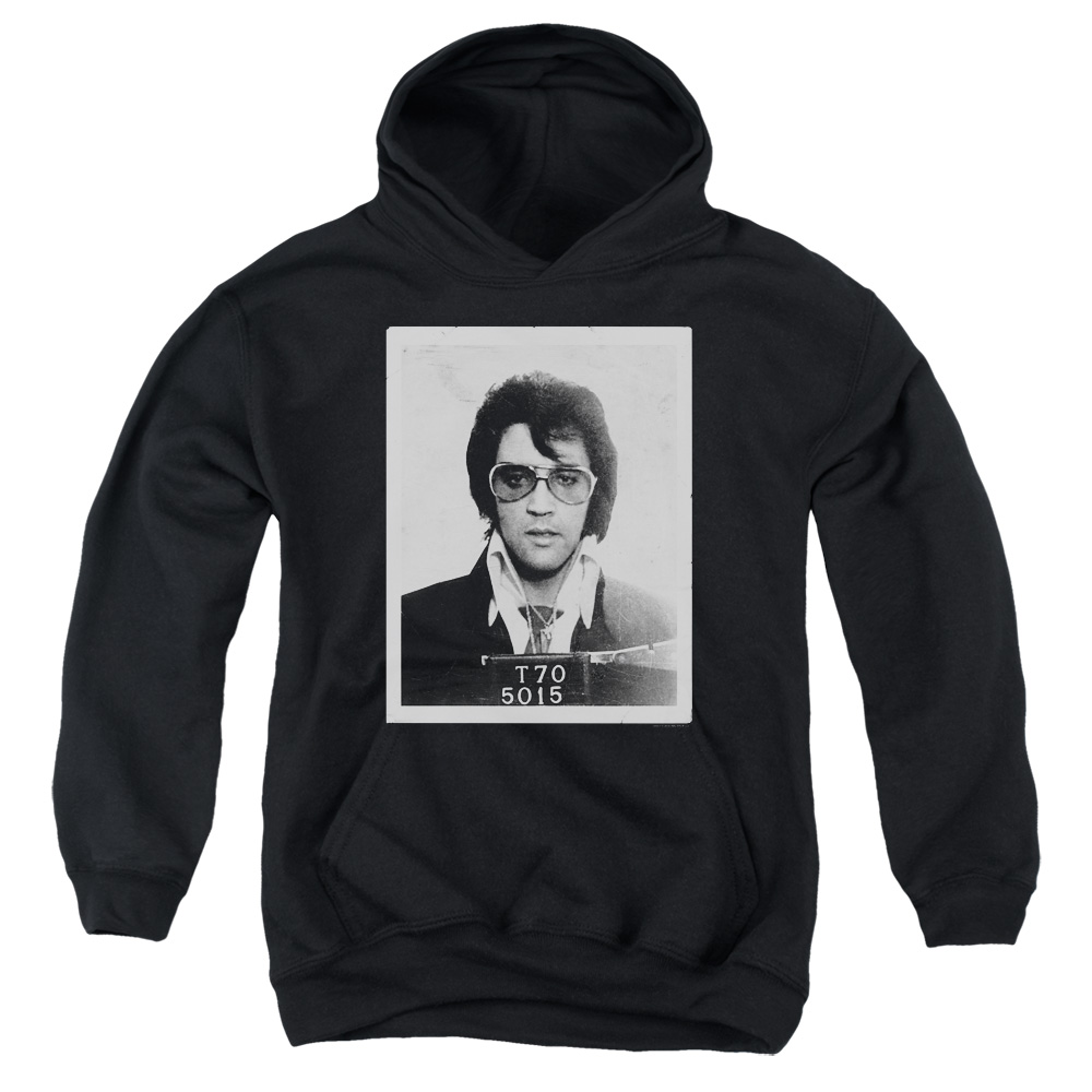 ELV778B-YFTH-4 Elvis Presley Framed Youth Hooded Sweatshirt, Black - Extra Large