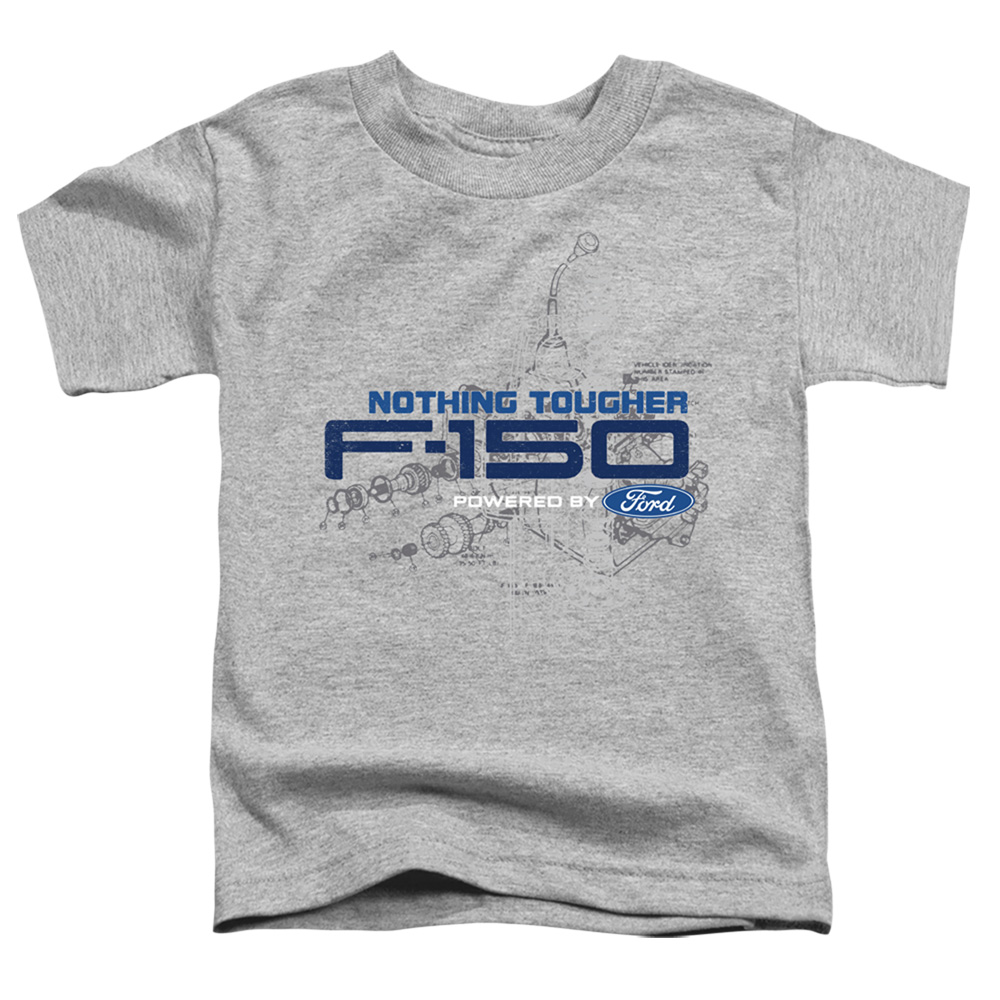 FORD162-TT-2 Ford Trucks Engine Schematic Toddler Short Sleeve T-Shirt, Athletic Heather - Medium 3T