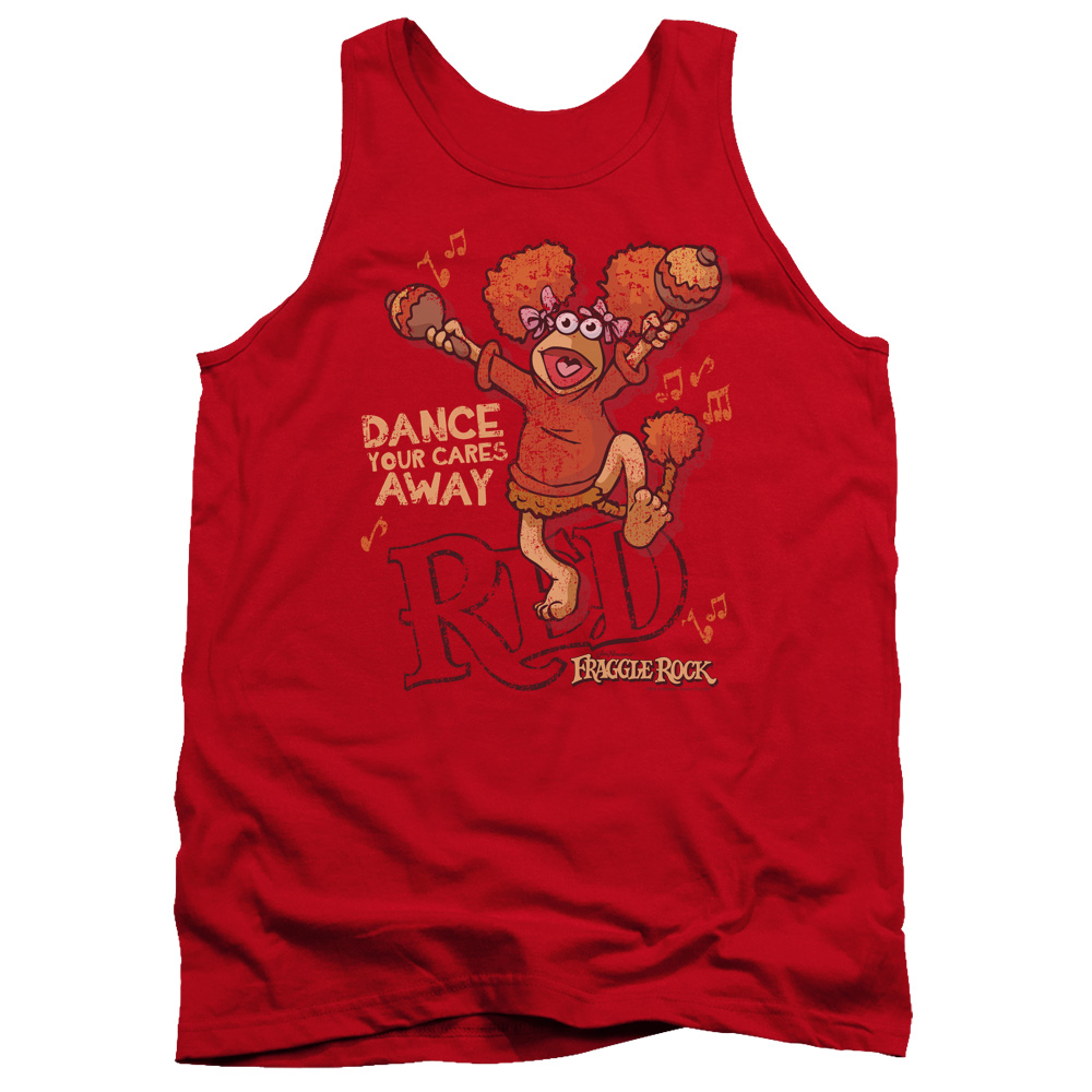 FR104-TK-4 Fraggle Rock Dance Adult Tank Top, Red - Extra Large