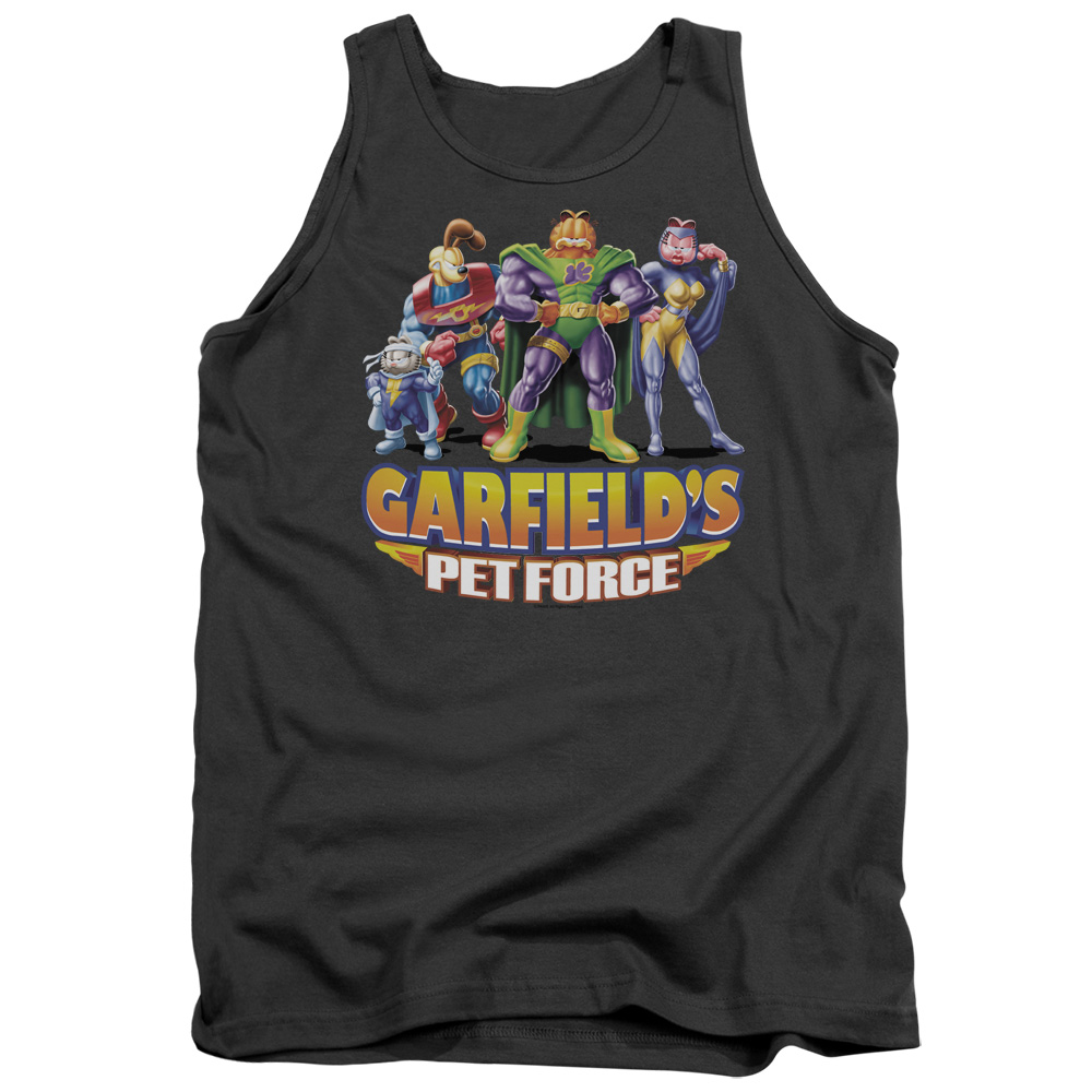 GAR437-TK-5 Garfield Beyond Adult Tank Top, Charcoal - 2X