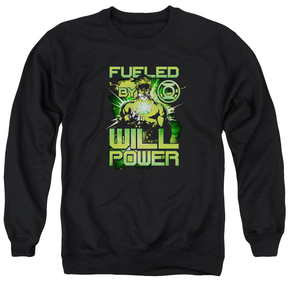 GL302-AS-2 Green Lantern Fueled Adult Crewneck Sweatshirt, Black - Medium