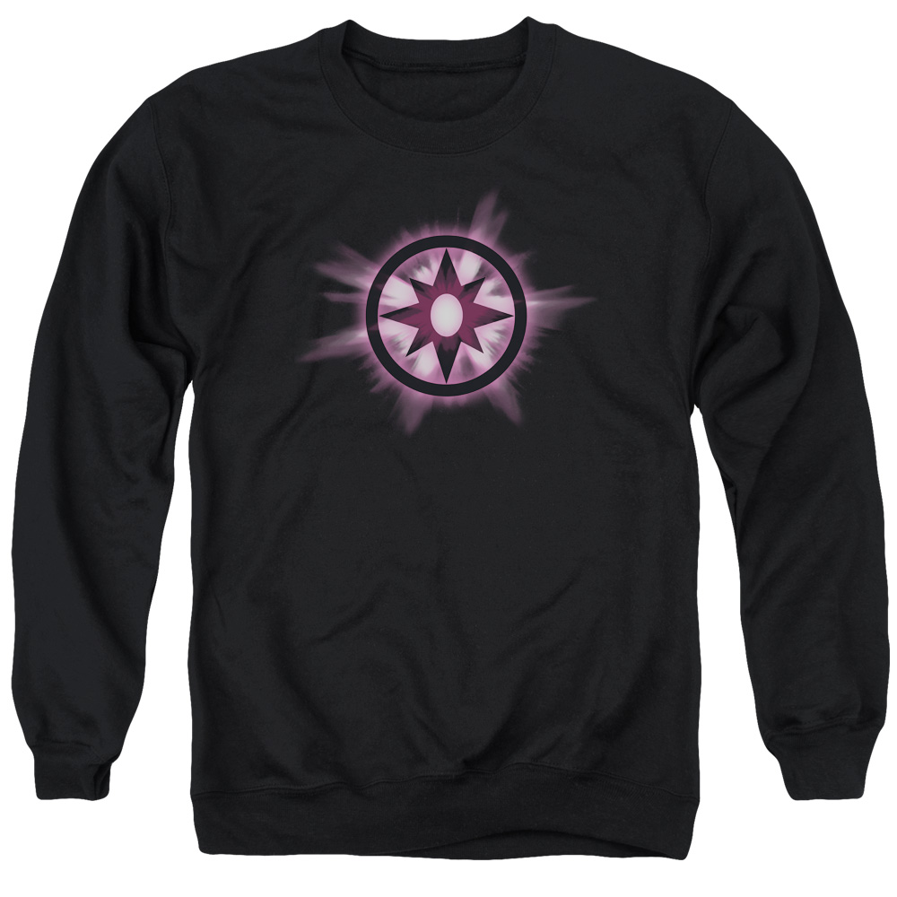 GL295-AS-2 Green Lantern Sapphire Glow Adult Crewneck Sweatshirt, Black - Medium