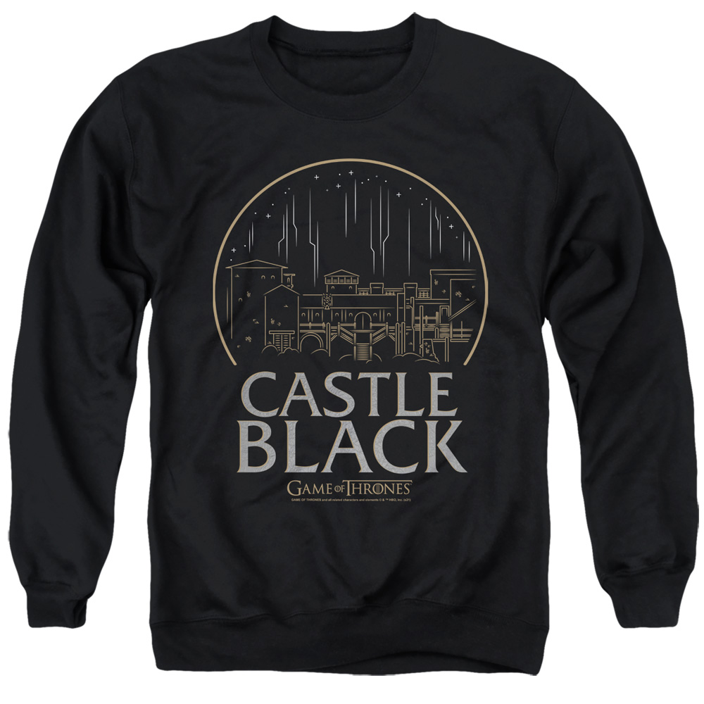 GOT121-AS-6 Game of Thrones Castle Adult Crewneck Sweatshirt, Black - 3X