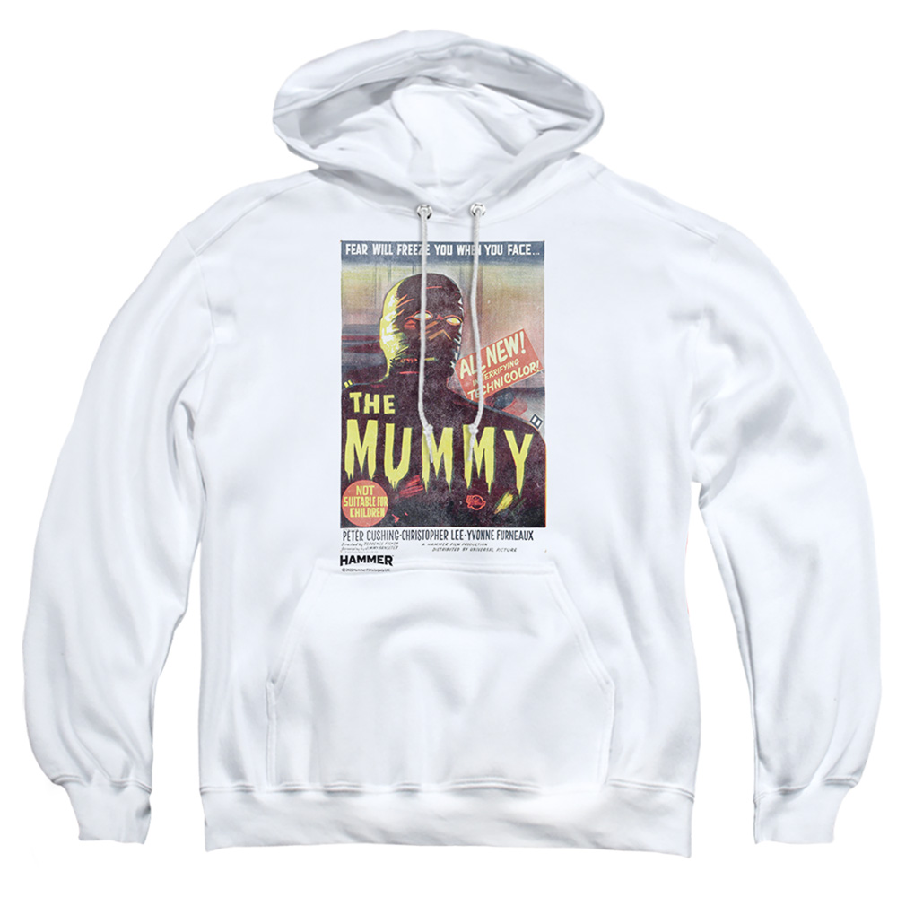 HHOH10009-AFTH-3 Hammer House of Horror The Mummy Adult Pullover Hoodie, White - Large