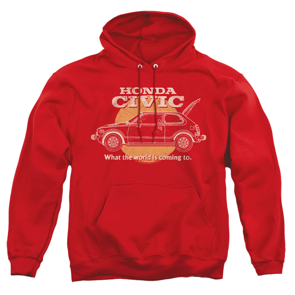 HNDA138-AFTH-2 Honda Civic Coming World Adult Pullover Hoodie, Red - Medium