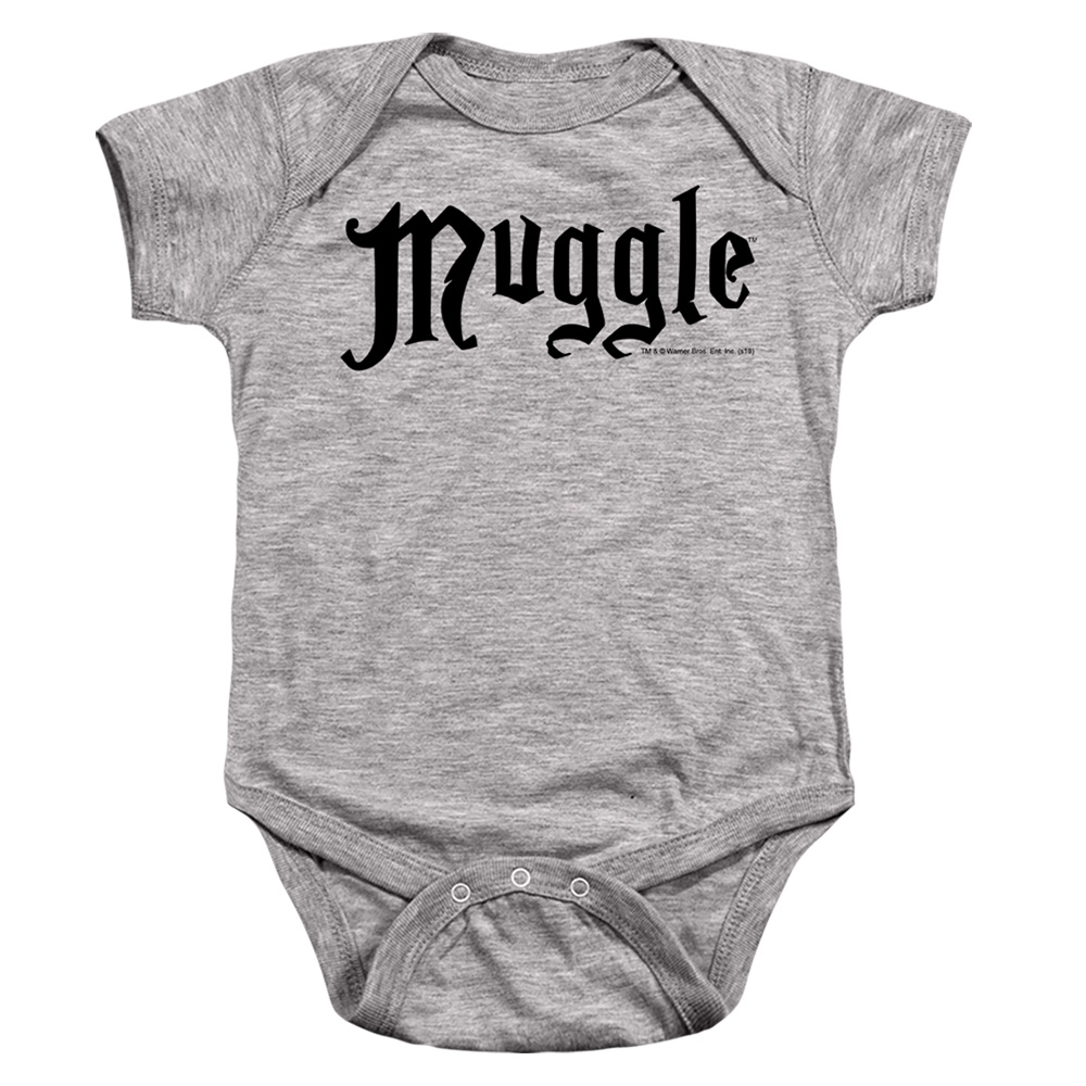 HP1002D-SS-2 Harry Potter Muggle Infant Snapsuit, Athletic Heather - Medium - 12 Month