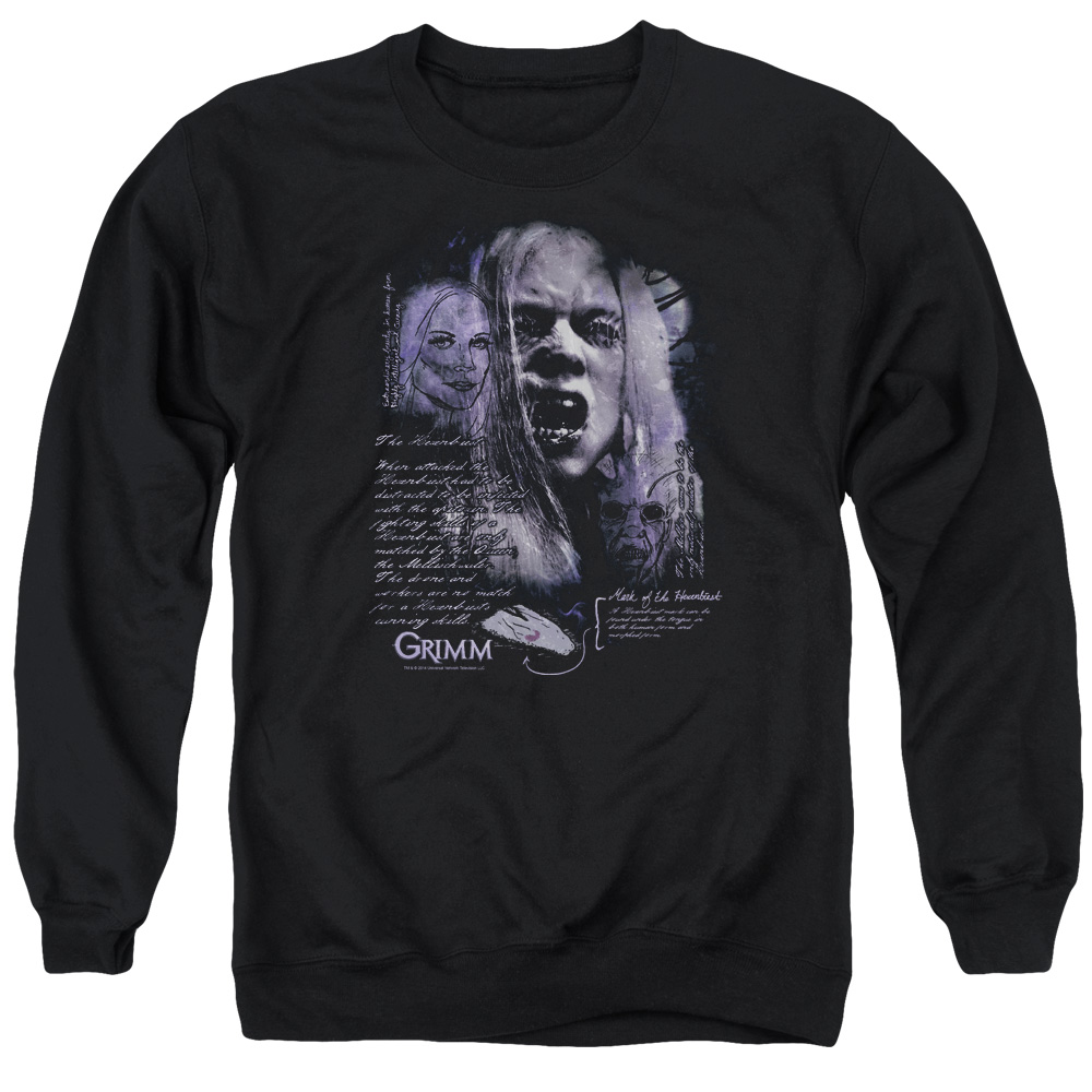 NBC938-AS-2 Grimm Lady Hexenbeast Adult Crewneck Sweatshirt, Black - Medium