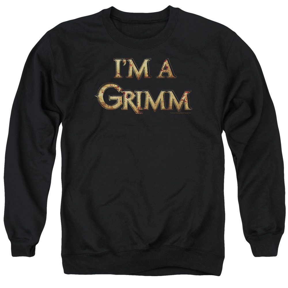 NBC680-AS-2 Grimm Im A Adult Crewneck Sweatshirt, Black - Medium