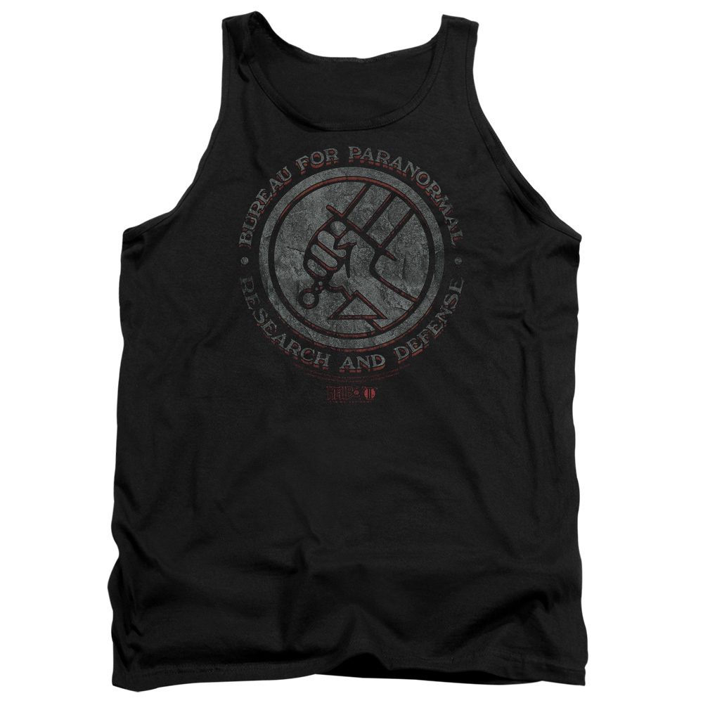 UNI478-TK-4 Hellboy II BPRD Stone Adult Tank Top, Black - Extra Large
