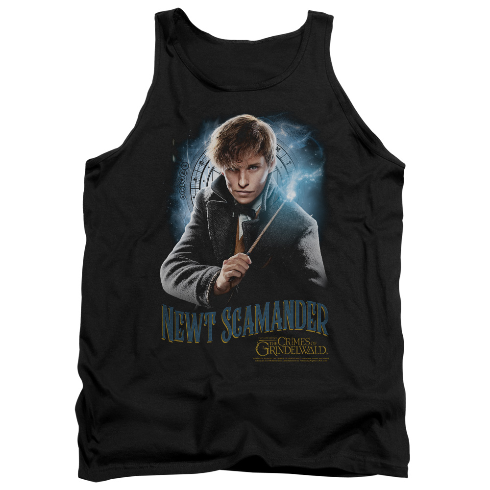 WB289-TK-2 Fantastic Beasts 2 Scamander Monogram Adult Tank Top, Black - Medium