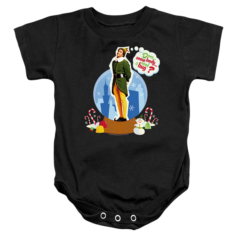 WBM1226-SS-3 ELF Does Somebody Need A Hug Infant Snapsuit, Black - Large - 18 Month