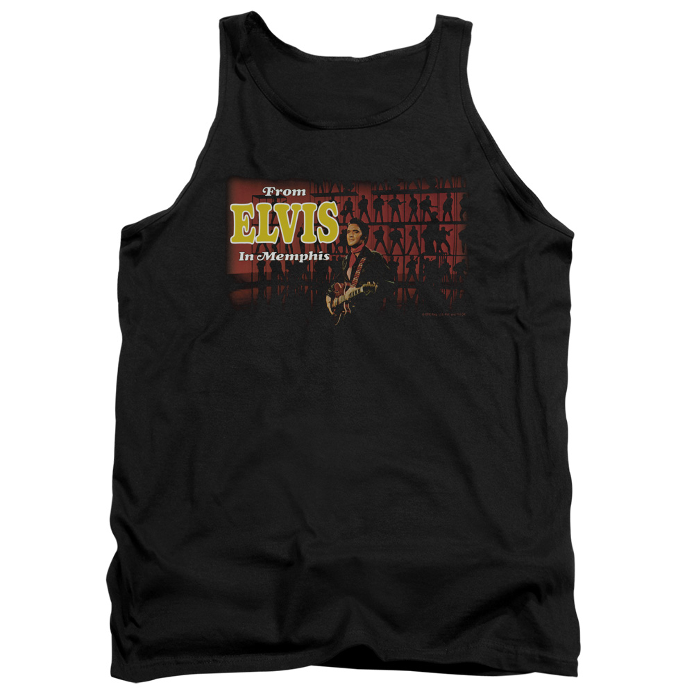 ELV669-TK-2 Elvis Presley From in Memphis Adult Tank Top, Black - Medium