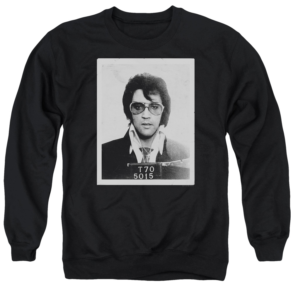 ELV778B-AS-2 Elvis Presley Framed Adult Crewneck Sweatshirt, Black - Medium