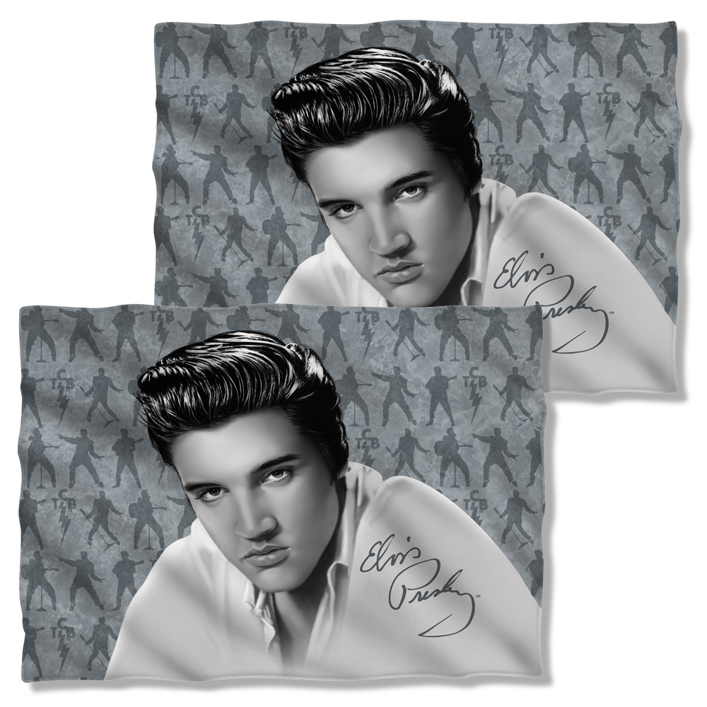 ELV832FB-PLO1-0 Elvis Presley Moves Front & Back Print Pillow Case, White - 20 x 28 in.