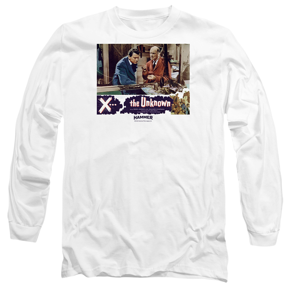 HHOH10017-AL-6 Hammer House of Horror The Unkown Adult Long Sleeve T-Shirt, White - 3X
