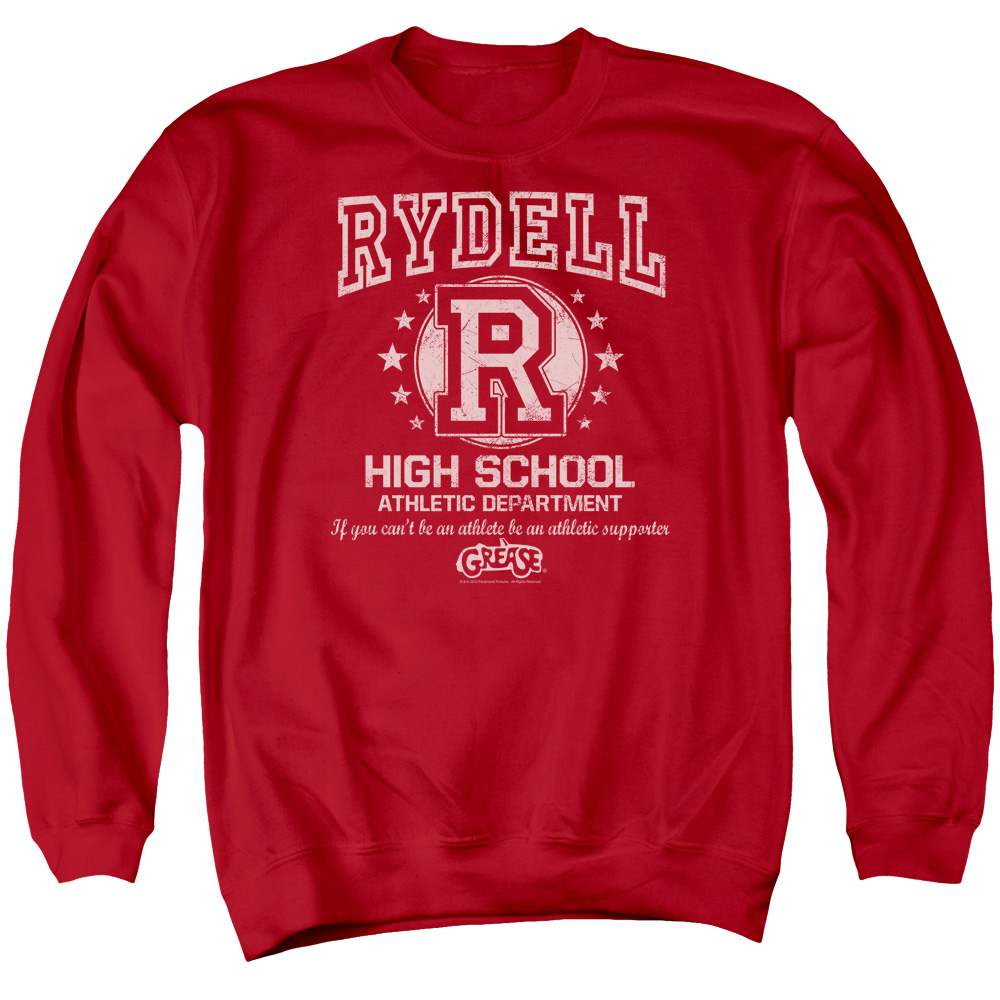 PAR454-AS-2 Grease Rydell High Adult Crewneck Sweatshirt, Red - Medium