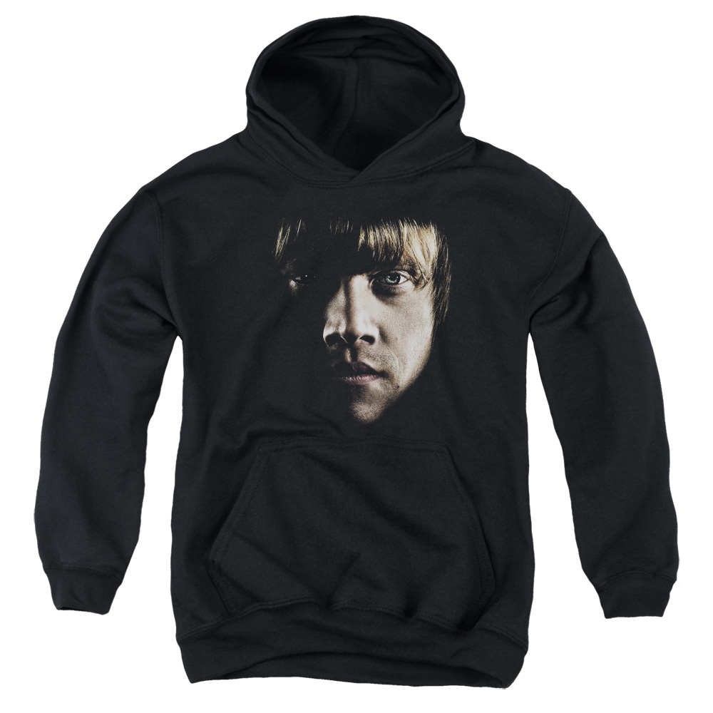 HP8049-YFTH-2 Harry Potter Ron Poster Head Youth Hooded Sweatshirt, Black - Medium
