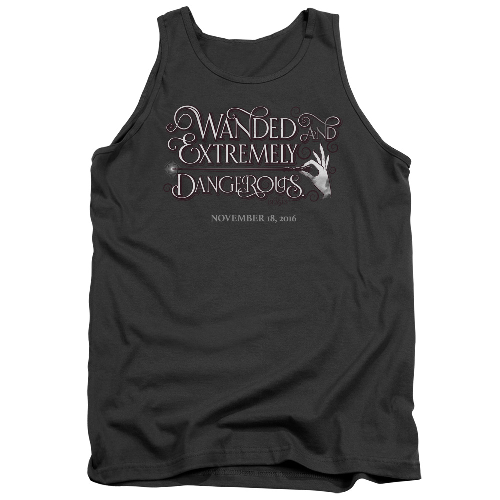 WB216-TK-2 Fantastic Beasts Wanded Adult Tank Top, Charcoal - Medium