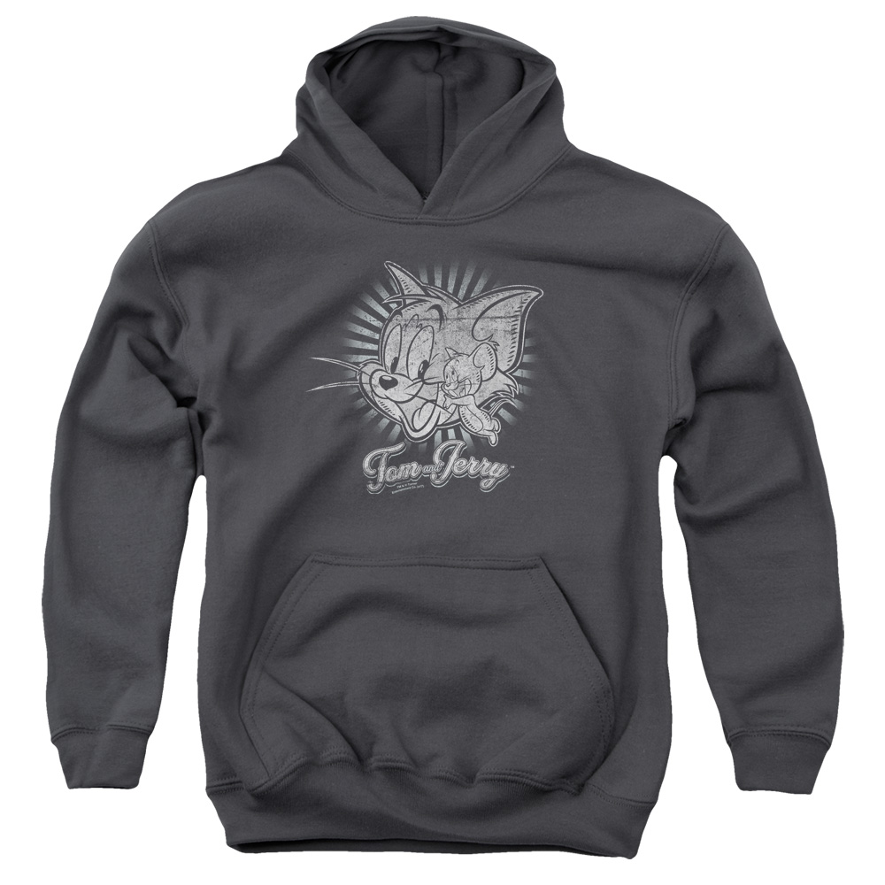 HNB111-YFTH-2 Happy Classic Pals Youth Hooded Sweatshirt, Charcoal - Medium