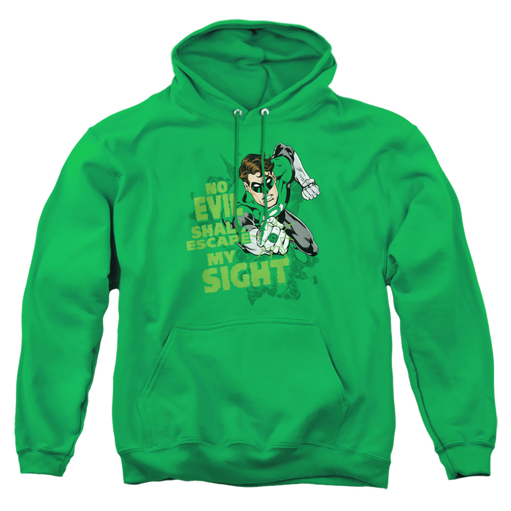 GL247-AFTH-2 Green Lantern No Evil Adult Pullover Hoodie, Kelly Green - Medium