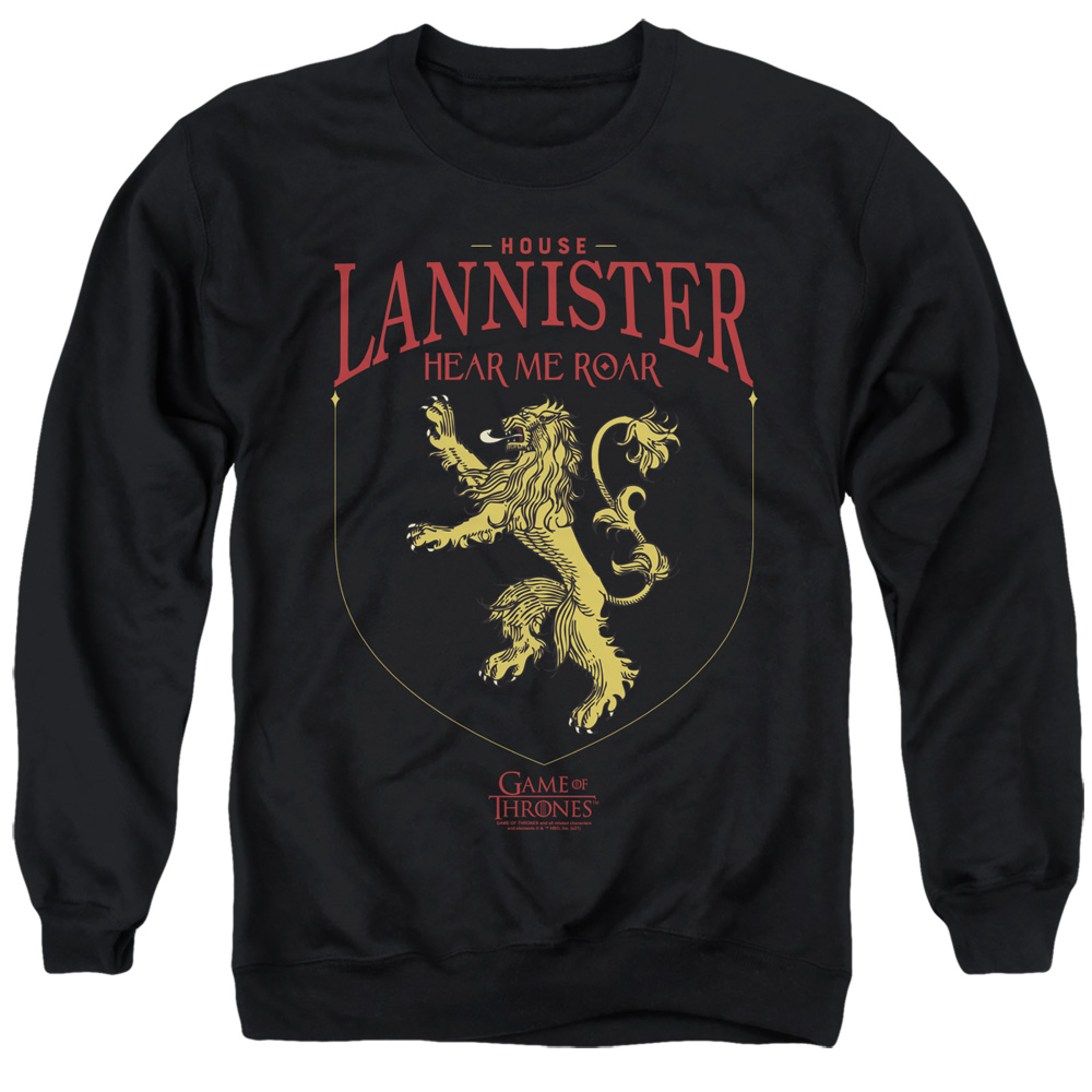GOT170-AS-6 Game of Thrones House Lannister Sigil Adult Crewneck Sweatshirt, Black - 3X