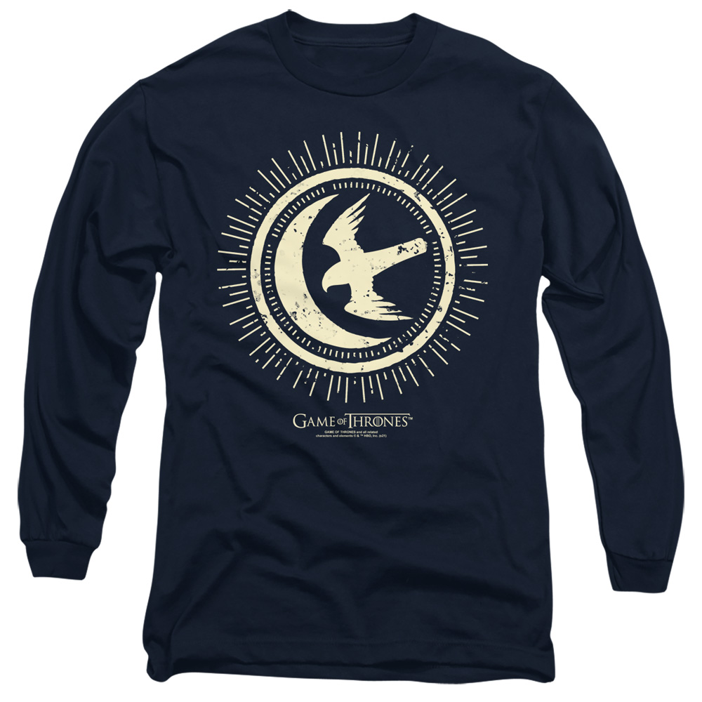 GOT205-AL-4 Game of Thrones Arryn Burst Sigil Adult Long Sleeve T-Shirt, Navy - Extra Large