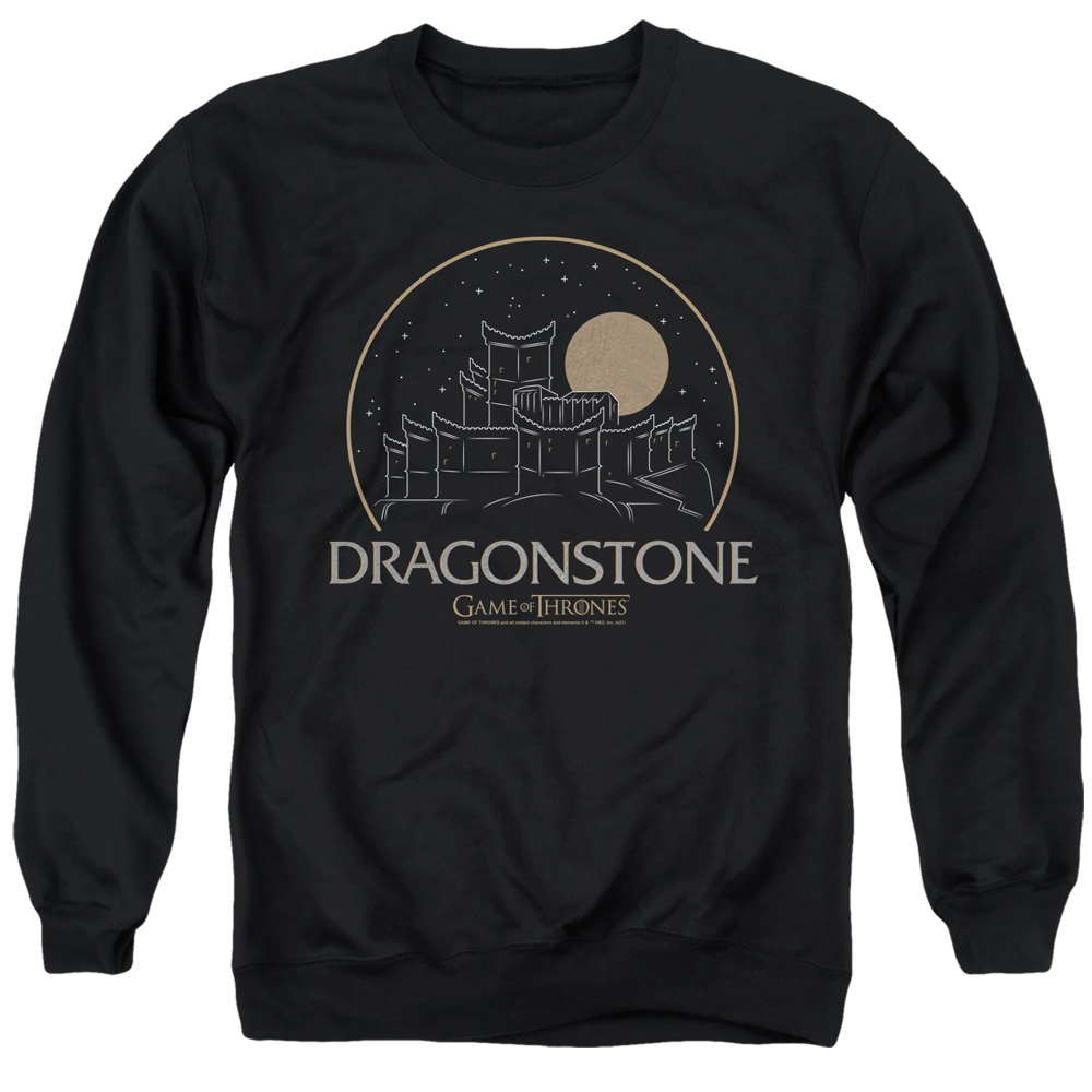 GOT122-AS-4 Game of Thrones Dragonstone Adult Crewneck Sweatshirt, Black - Extra Large