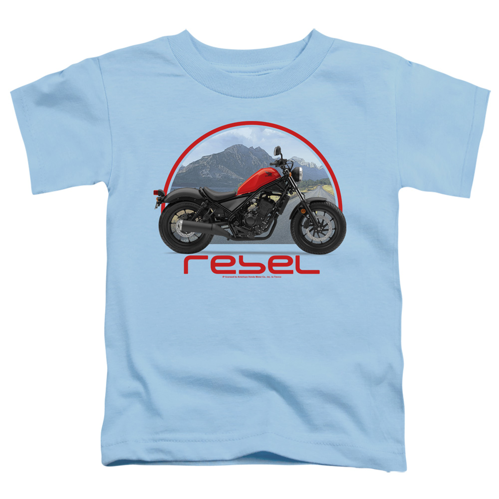HNDA146-TT-2 Honda Open Road Rebel Toddler Short Sleeve T-Shirt, Light Blue - Medium 3T